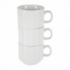 Stackable White Tea Cup Whiteware 200 ml Ø 80 mm - Set of 12 - Olympia - Fourniresto