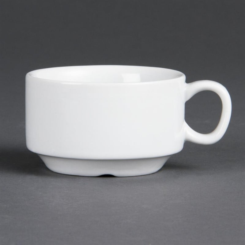Stackable White Espresso Cup 85 Ml Ø 80 Mm - Set Of 12 - Olympia - Fourniresto