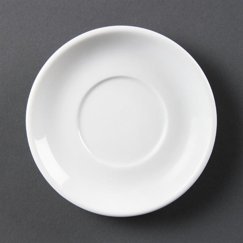 Stackable White Saucer for Espresso Cup 85 Ml - Set of 12 - Olympia - Fourniresto