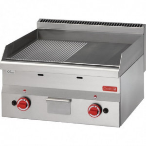 Plancha Gāze Plāksne Pusgluda Pusrievota - L 600 x P 600mm - Gastro M