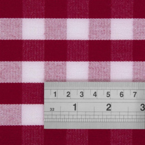 Nappe kvadrātveida ar sarkaniem rūtiņiem no poliestera 1780 x 1780mm - Mitre Essentials - Fourniresto