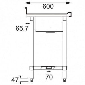 Nerūsējošā tērauda izlietne - G 2400 x D 600 mm - Vogue