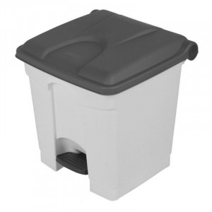 White and Grey Pedal Bin - 45 L