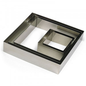 Kvadrātveida cepšanas rāmis no nerūsējošā tērauda - 20 x 20 mm - Tellier