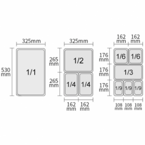 Bac Gastro GN 1/6 Inox - Dziļums 100 mm - 1,6 L - FourniResto