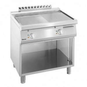 Plīts virsma 1/2 Gluda, 1/2 Rievota Platums 800 - Gāze
