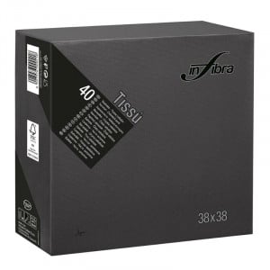 Celulozes salvetes 2 slāņi 38 x 38 - melnas - 1440 gabalu komplekts
