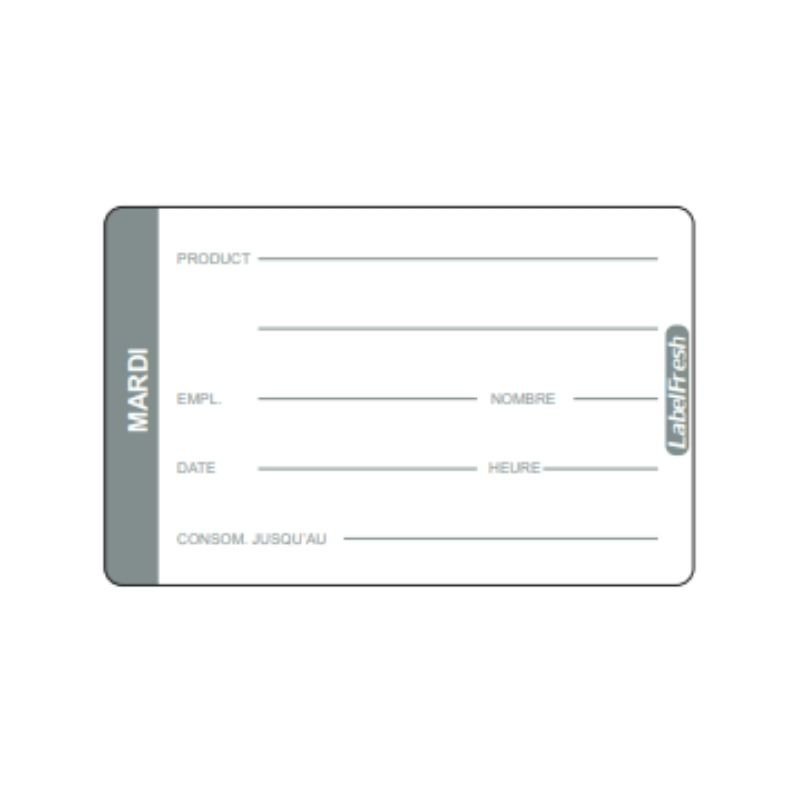 Trauksmes marķējums LabelFresh Pro - Otrdiena - 70 x 45 mm - 500 gab. - LabelFresh Trauksmes marķējums LabelFresh Pro - Otrdiena - 70 x 45 mm - 500 gab. - LabelFresh