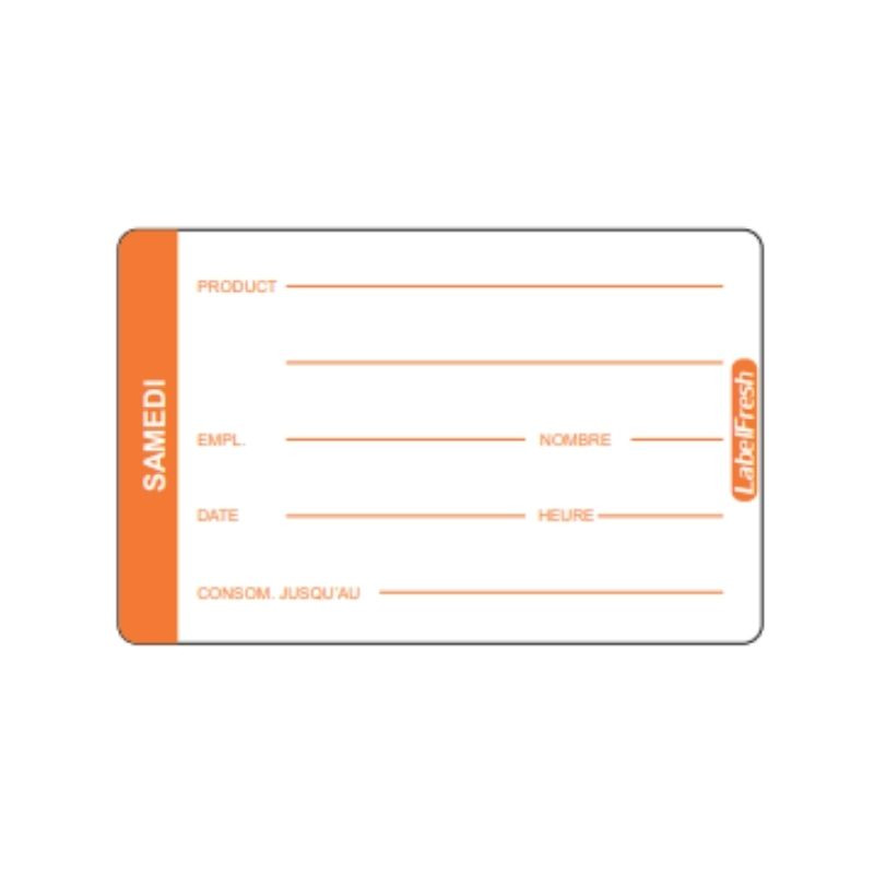 Trauksmes marķējums LabelFresh Pro - Sestdiena - 70 x 45 mm - 500 gab. - LabelFresh Trauksmes marķējums LabelFresh Pro - Sestdiena - 70 x 45 mm - 500 gab. - LabelFresh