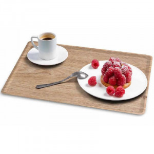 Taisnstūrveida laminēta melamīna paplāte - 280 x 200 mm - Gaišs ozols - Komplektā 20 gab.