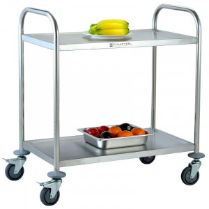 Stainless Steel Trolley with 2 Shelves - Refurbished