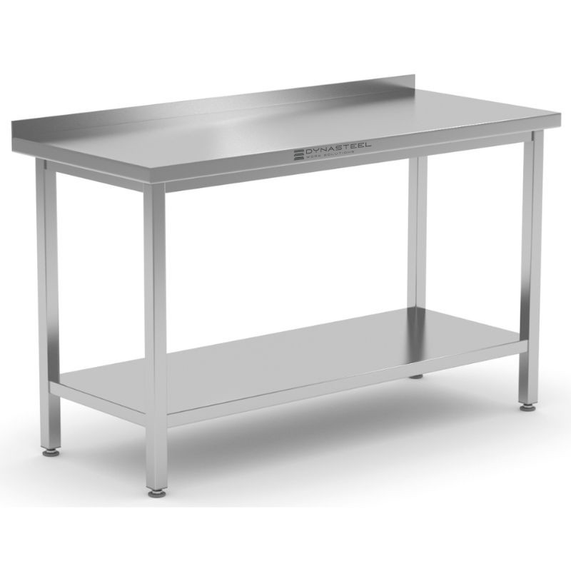 Stainless Steel Table with Backsplash Shelf Dynasteel Robust and Practical Stainless Steel Table with Backsplash Shelf Dynasteel Robust and Practical