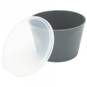 Pelēks atkārtoti lietojams Multifood trauks PP - 480 ml - komplekts 24