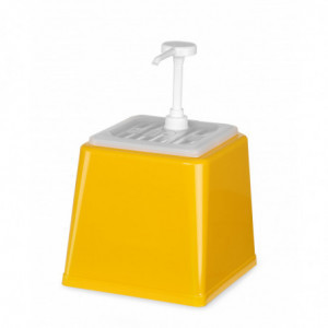 Mērces izdalītājs ar sūkni - dzeltena - 2,5 L - Hendi