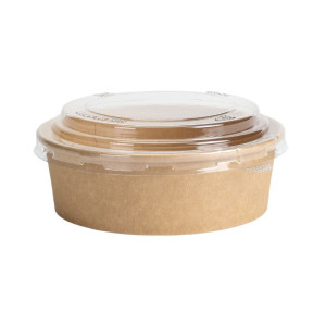 Kraft salātu bļoda ar PET vāku - 500 ml - komplekts 300