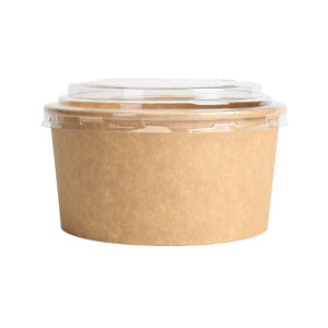 Kraft salātu bļoda ar PET vāku - 1000 ml - komplekts 300