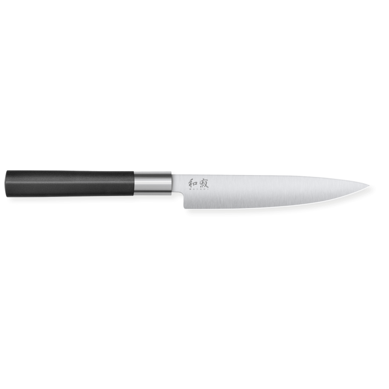 Couteau Universel Kai Wasabi Black - L 15 cm : Performance de coupe et confort d'utilisation Couteau Universel Kai Wasabi Black - L 15 cm : Performance de coupe et confort d'utilisation