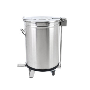 Tērauda atkritumu tvertne ar pedāli - 100 L - Dynasteel