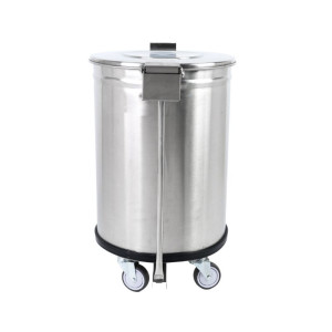 Tērauda atkritumu tvertne ar pedāli - 100 L - Dynasteel