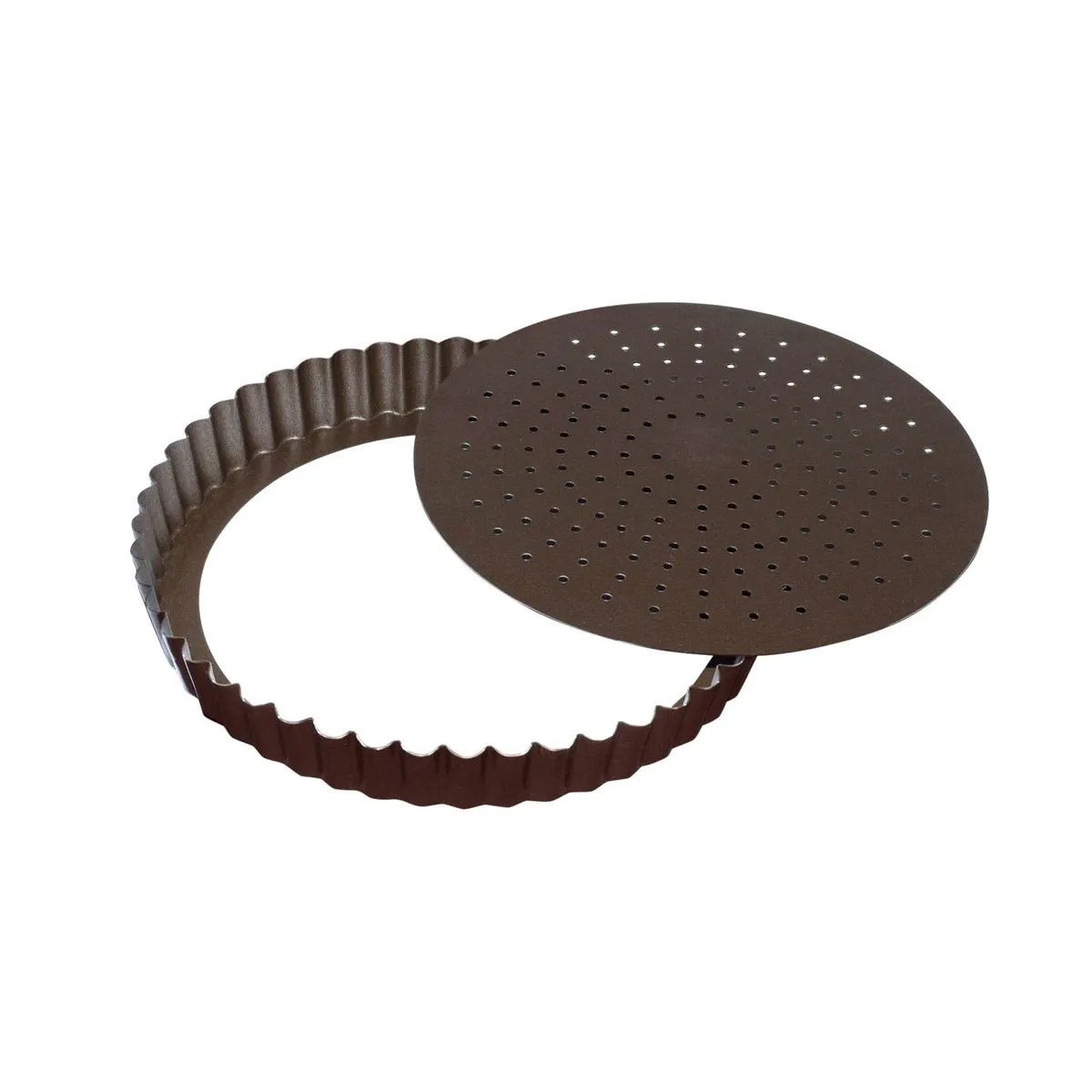 Pretpiedeguma perforēta rievota kūkas forma ar noņemamu pamatni - ⌀ 240 mm