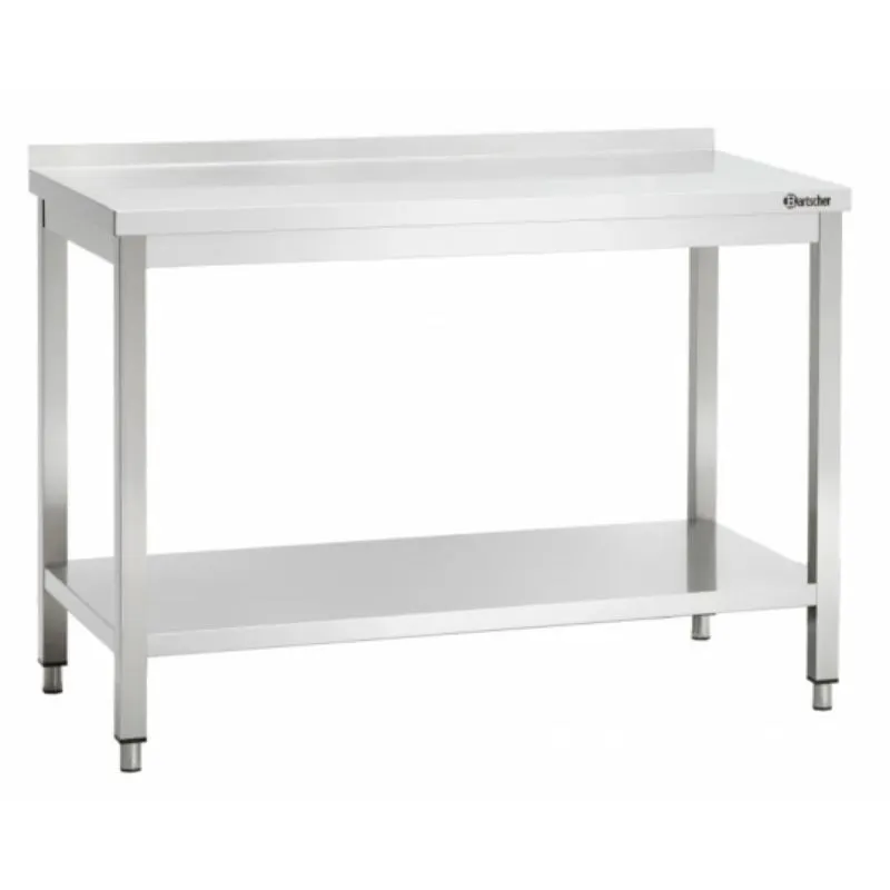 Nerūsējošā tērauda galds ar atzveltni - L 1100 x P 600 mm