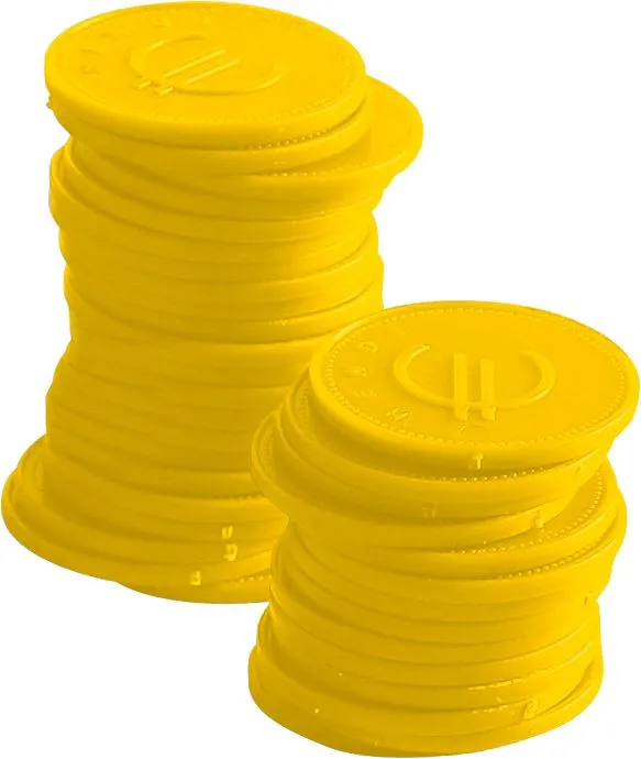 Dzeltenie žetoni - 100 gabalu komplekts