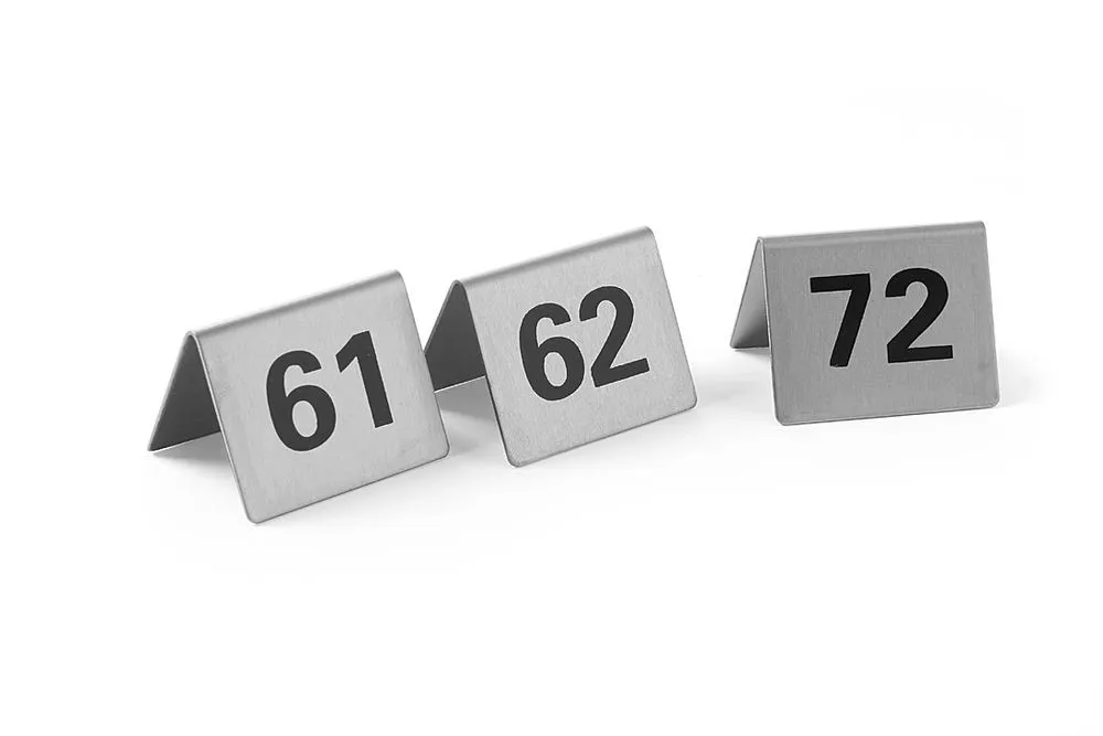 12 numurēti galda ezeļi no 61 līdz 72.