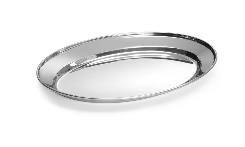 Platais ovāls no nerūsējošā tērauda - 300 x 220 mm