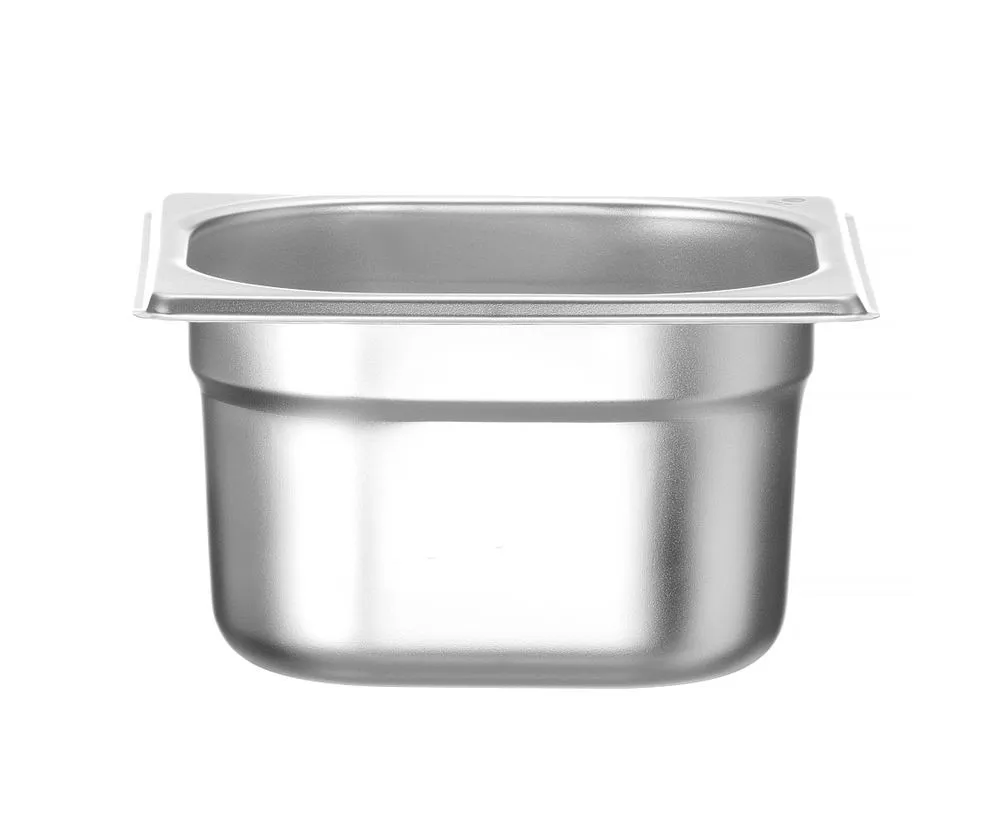 Gastronorm Trauks GN 1/6 no Nerūsējošā Tērauda - Dziļums 100 mm - 1,6 L