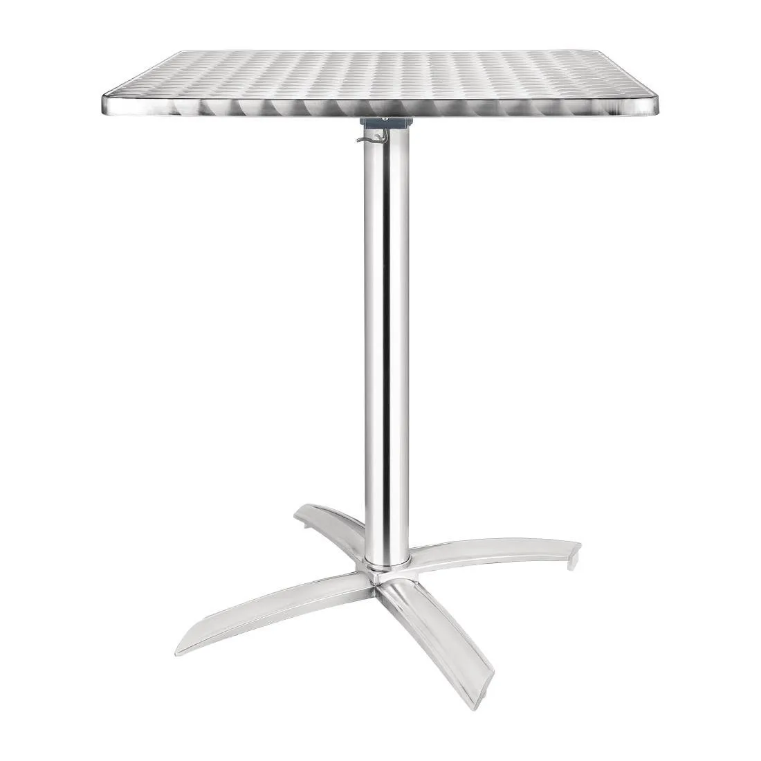 Kvadrātiska galds ar nolokāmu virsmu no nerūsējošā tērauda - 600 x 600 mm