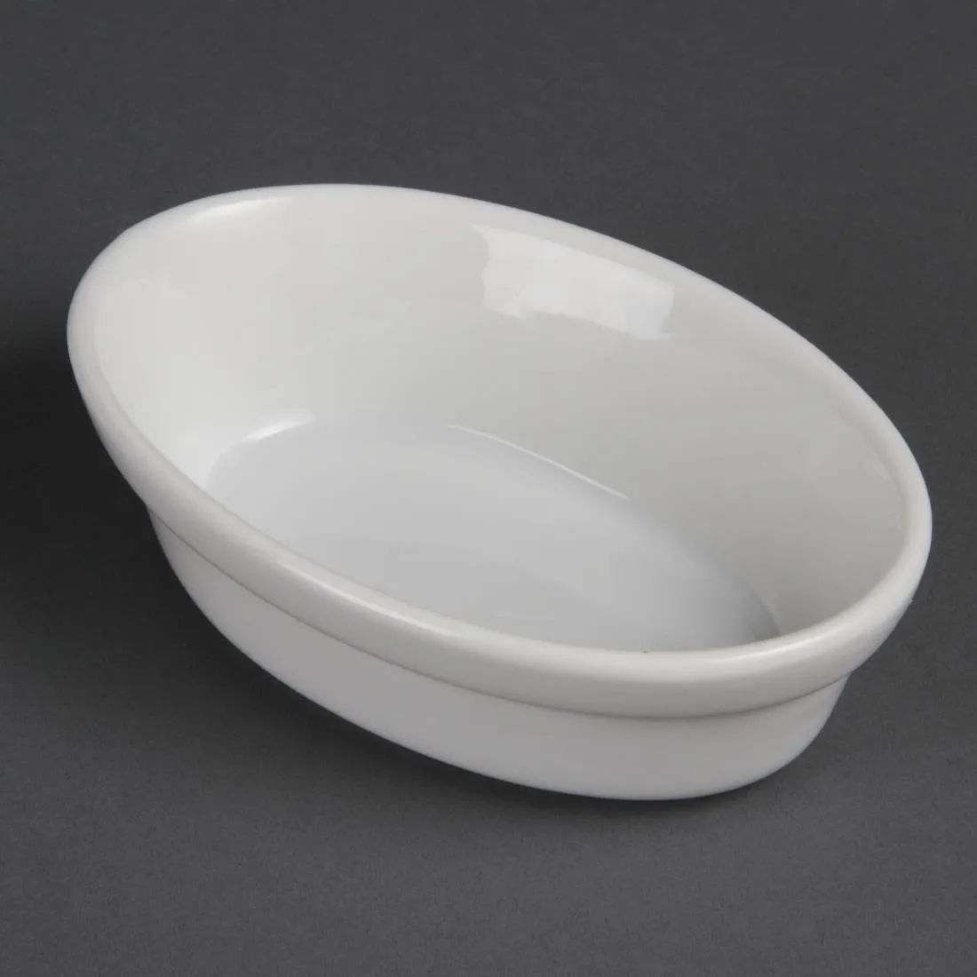 Balti ovāli gratēna plāksnes - 145 x 104 mm - 6 gabali komplektā