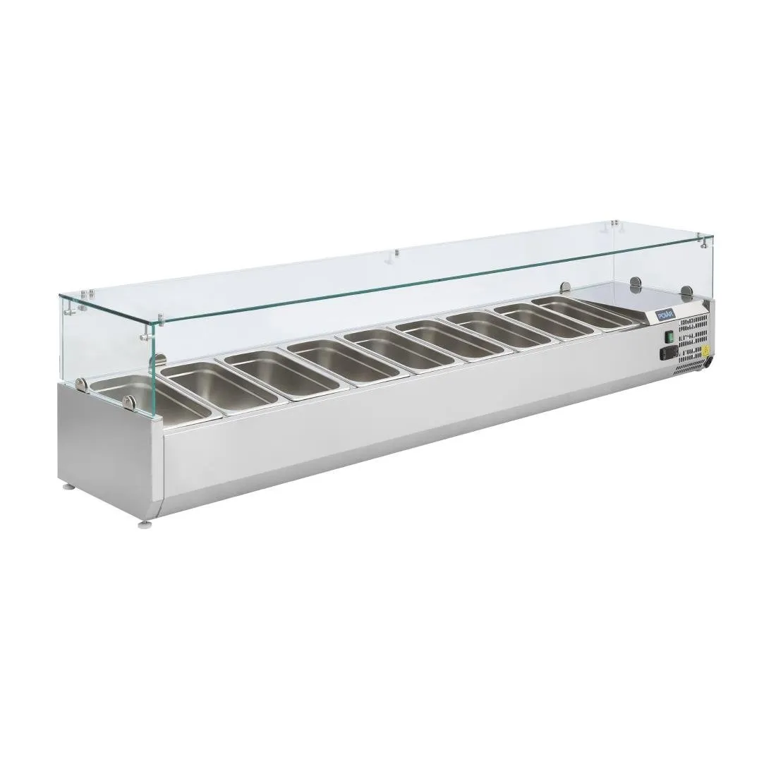 Refrigerētais vitrīns ar sastāvdaļām - 9 GN 1/3 kastītes