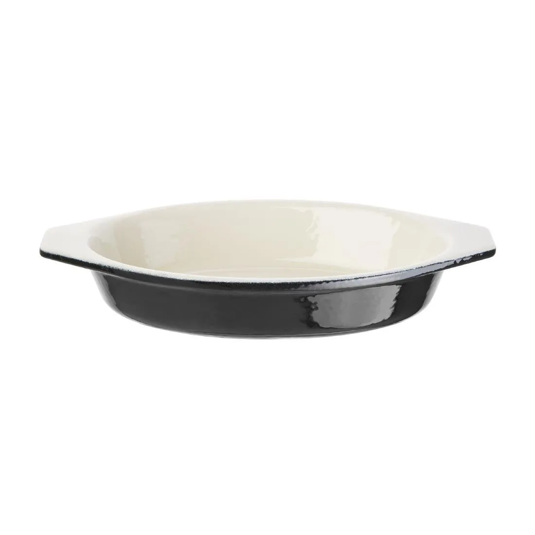 Ovaālais melnais gratējuma trauks - 650 ml