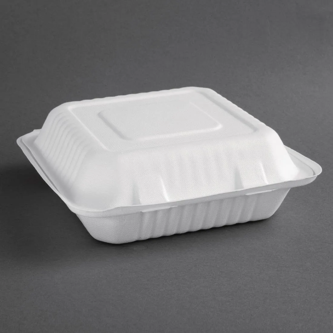 Kastes ar šarnīra vāku, kas ir kompostējamas no cukurbiešu šķiedras, 236 mm - 200 gabalu komplekts