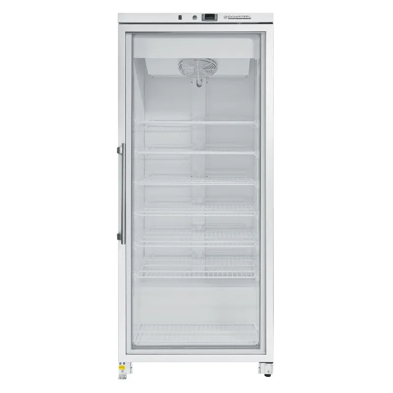 Arktiskais skapis 600 L ar stiklotām durvīm, ventilēta aukstuma sistēma -18/-22°C, 7 līmeņi, 492 W, profesionālais saldētājs