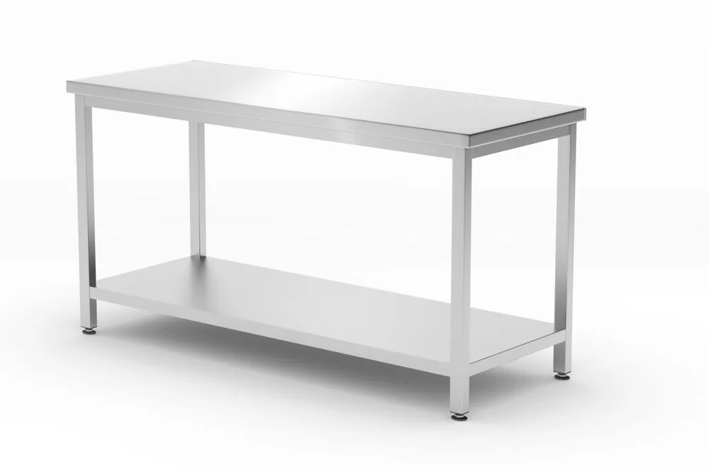 Centrālais galds Profi Line ar plauktu - L 1600 x P 600 mm