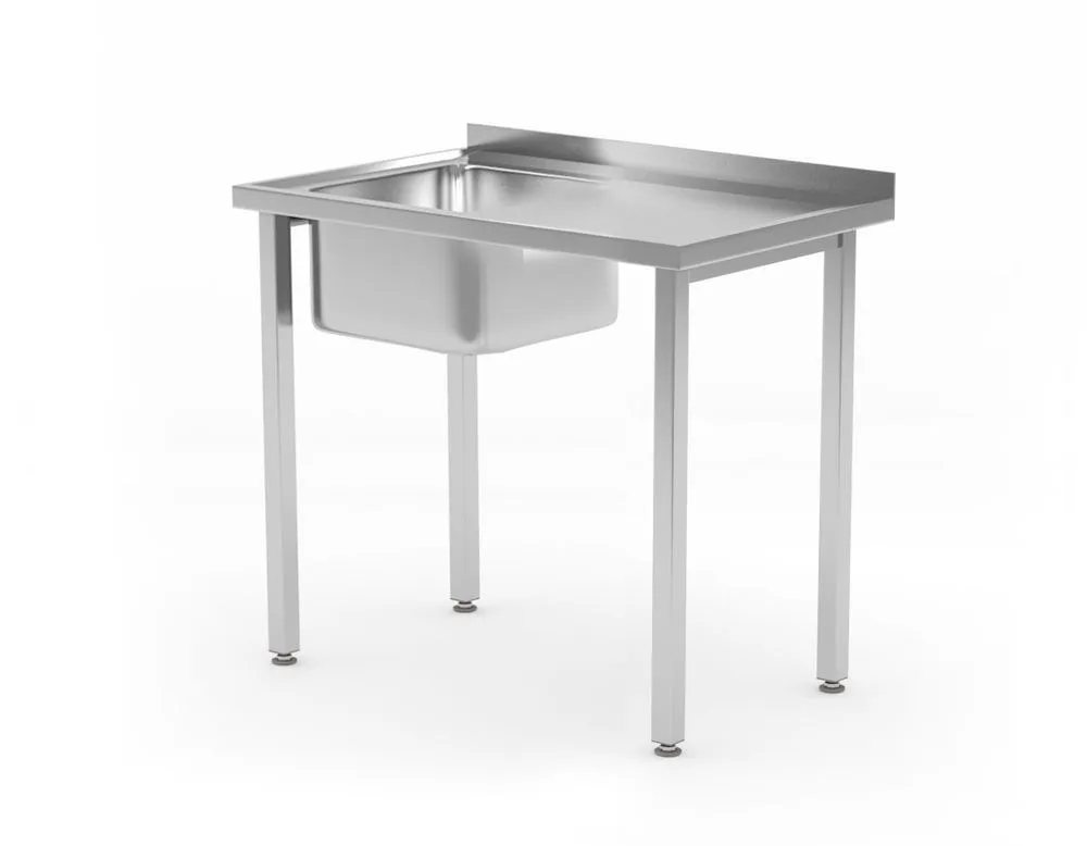 Mazgāšanas Galds ar 1 Izlietni Kreisajā Pusē Kitchen Line - P 600 x L 800 mm