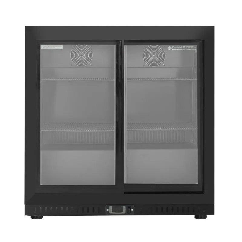Arrière-Bar Réfrigéré 212 L 2 Portes Vitrées Coulissantes 250 W, Froid Ventilé 2/8 °C, Noir, Bar & - Reconditionné