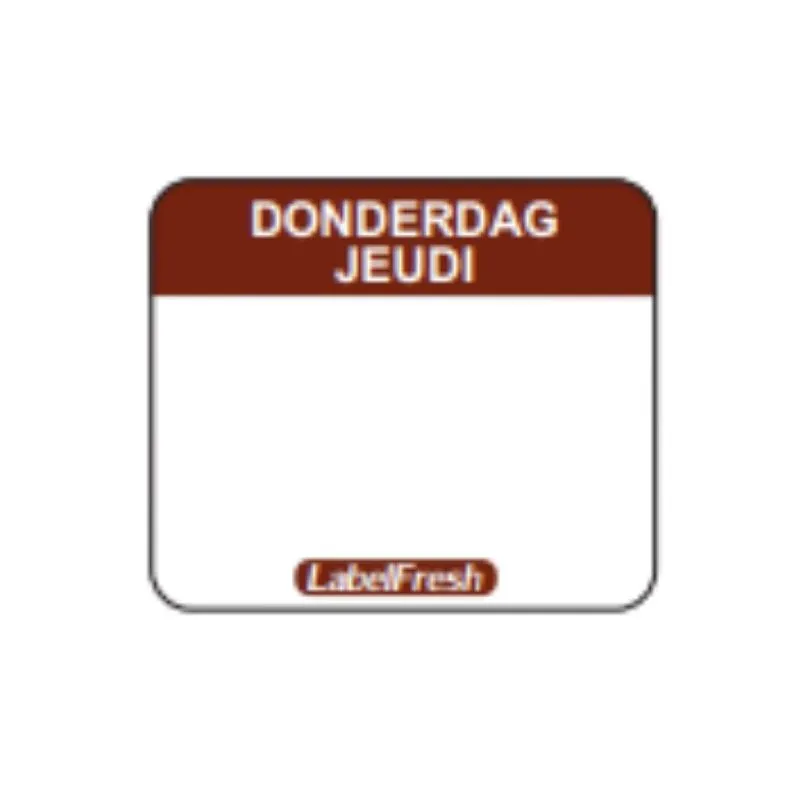 Trauksmes marķējums FreshEasy - Ceturtdiena - 30 x 25 mm - 1000 gabalu komplekts