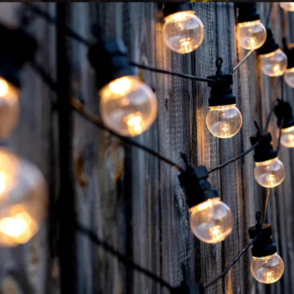 Festona Tipa LED Gaismas Virtene ar Saules un Tīkla Barošanu 7.5 m - Party Clear Hybrid