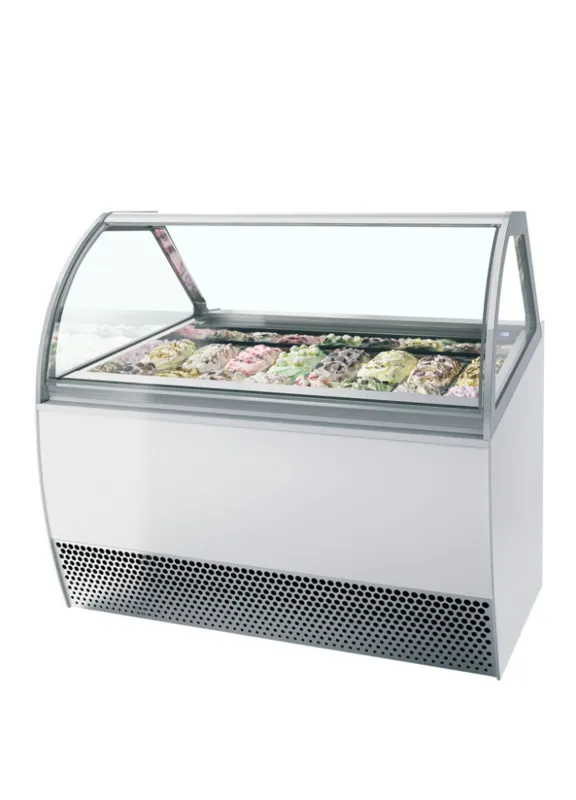 Ventilēts saldējuma vitrīna ar izliekto priekšpusi - 16 x 5 L