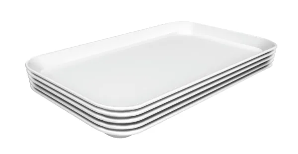 Balts melamīna prezentācijas šķīvis - L 190 x P 300 x H 17 mm - 5 gab. komplekts
