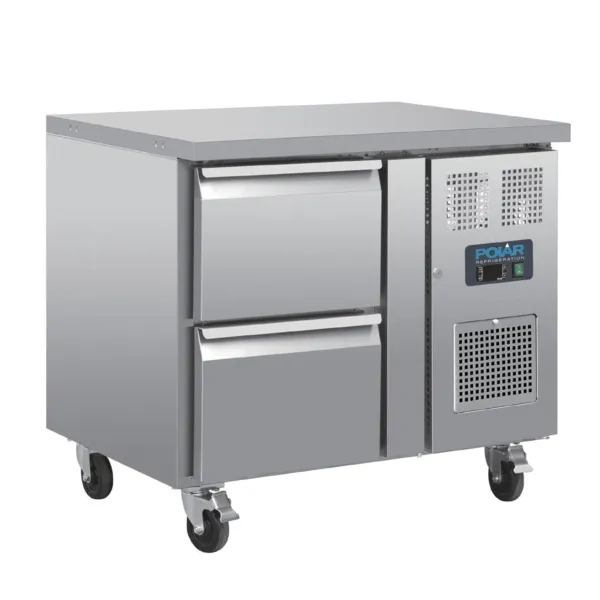 Refrigerētais galds GN 1/1 ar ventilāciju un 2 kastēm, U sērijas - 124 L
