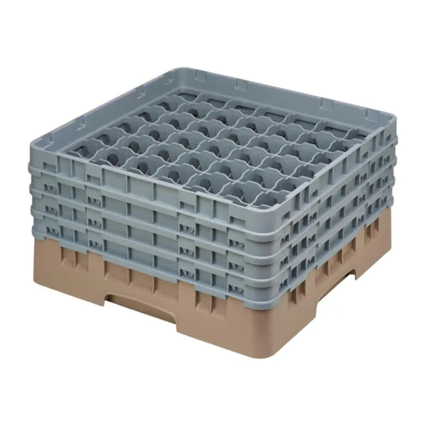 Stiklu skapis ar 49 nodalījumiem, krāsa beige, maksimālais augstums 215 mm.