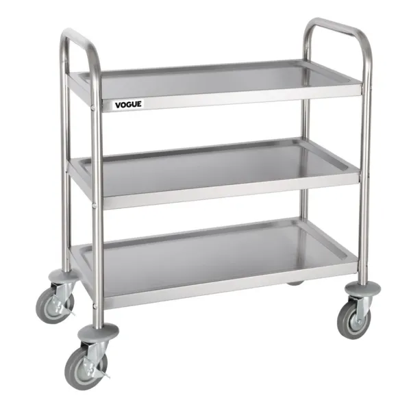 Nerūsējošā tērauda ratiņi - 3 līmeņi - L 710 X P 405 mm - 128 kg
