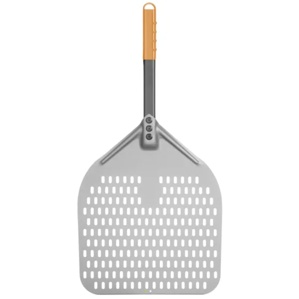 Perforēta kvadrātveida picas lāpsta ar īsu rokturi - 350x710 mm