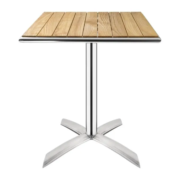 Kvadrātveida bistro galds ar nolokāmu pelnu virsmu - 600 mm - Atjaunots