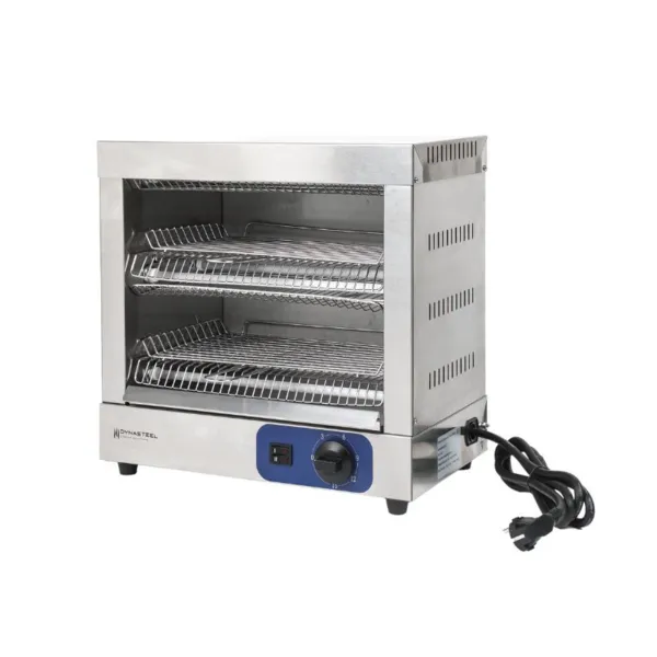 Toaster Électrique Professionnel 2 Niveaux 3000 W Inox, Minuteur, Grille-Pain Salamandre CHR